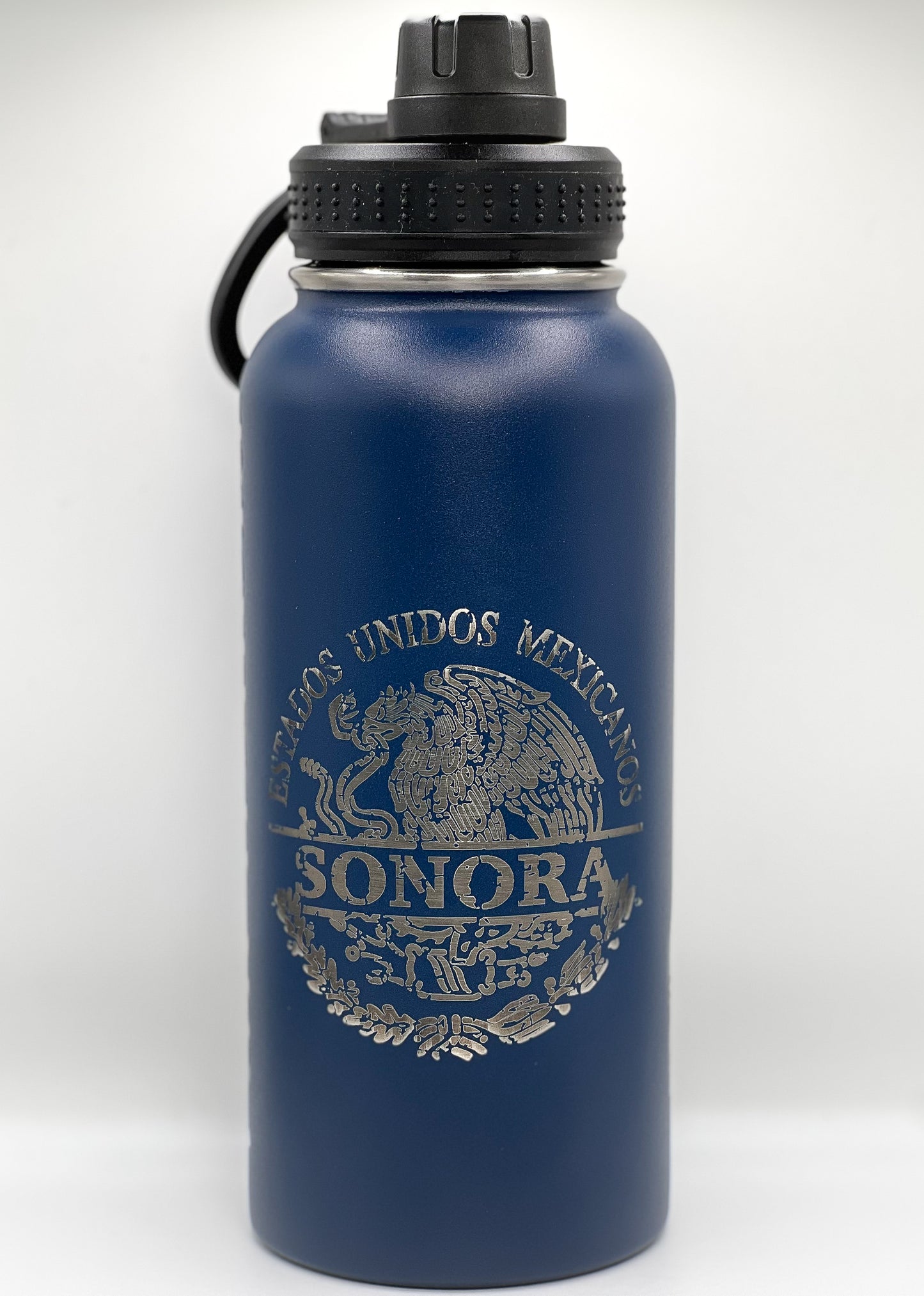 Laser Engraved Portraits on Insulated Water Bottle 32 oz with Straw Lid & Wide Mouth Lids