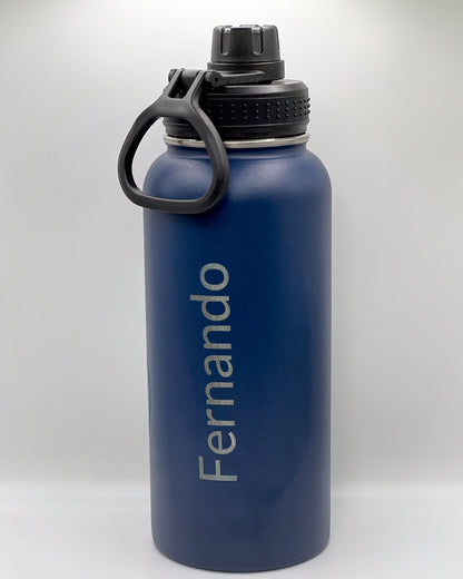 Custom Laser Engraved Sports Water Bottle 32 oz